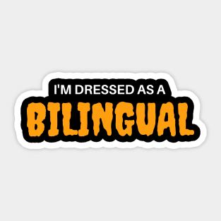 Bilingual Halloween Costume Sticker